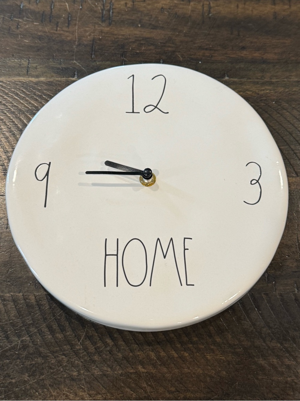 RAE DUNN “HOME” CERAMIC WALL CLOCK – WORKS